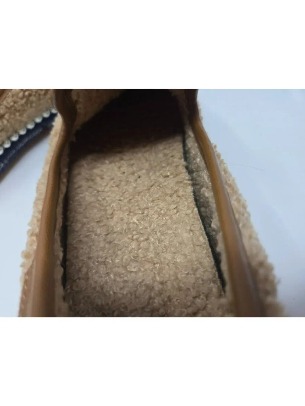 Chelsea & Violet Sherpa Slip-On Espadrille Latte Flats Size 6 NWB